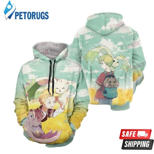 Digimon Terriermon And Lopmon 3840 3D Hoodie