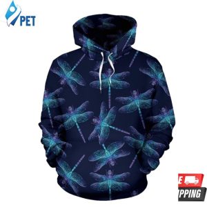 Dragonfly Hand Drawn Style 3D Hoodie