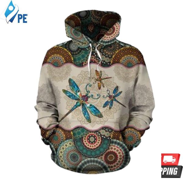 Dragonfly Vintage Mandala Full Sky 20201 3D Hoodie