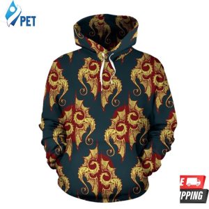 Dragons Gold Pattern 3D Hoodie