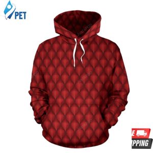 Dragons Red Skin Texture 3D Hoodie