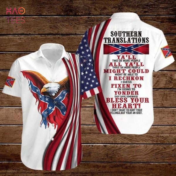 Eagle American Flag 4th Of July Independence Day Southern Translations Ya’ll Two Or More People Hawaiian Shirt