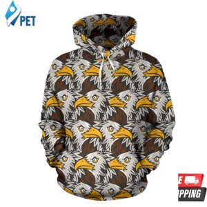 Eagles Head Pattern 3D Hoodie