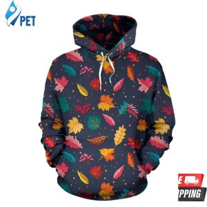 Elm Leave Colorful Pattern 3D Hoodie