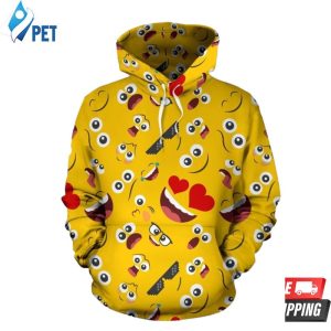 Emoji Face Pattern 3D Hoodie