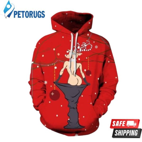 Fashion Red Couple Christmas 3D Hoodie