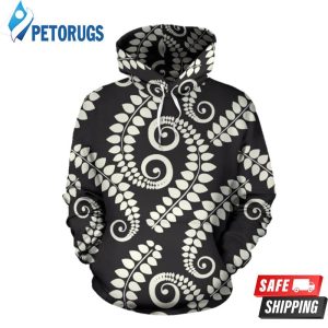 Fern Leave Pattern 3D Hoodie