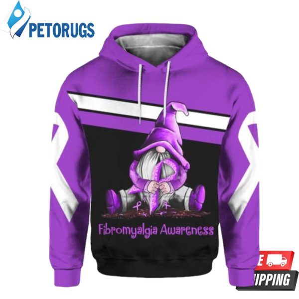 Fibromyalgia Awareness Gnome 3D Hoodie