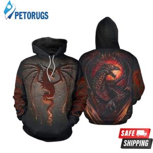 Fire Powerful Dragon 3D Hoodie