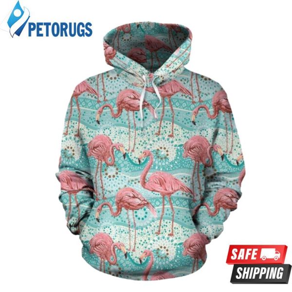 Flamingo Background Themed 3D Hoodie