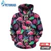 Flamingo Tropical Leaves Neon 3D Hoodie