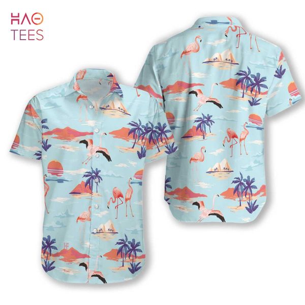 Flamingo With Sunset Hawaiian Shirt