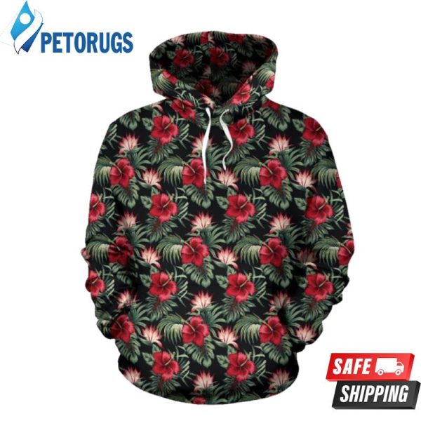 Flower Hawaiian Red Hibiscus 3D Hoodie