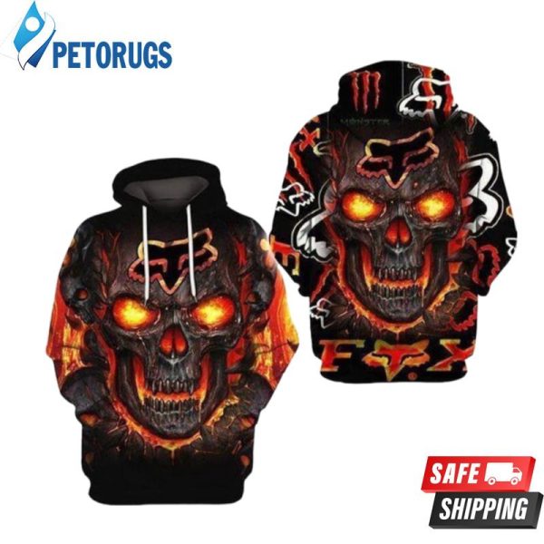 Fox Racing Skull Orange 3D Hoodie