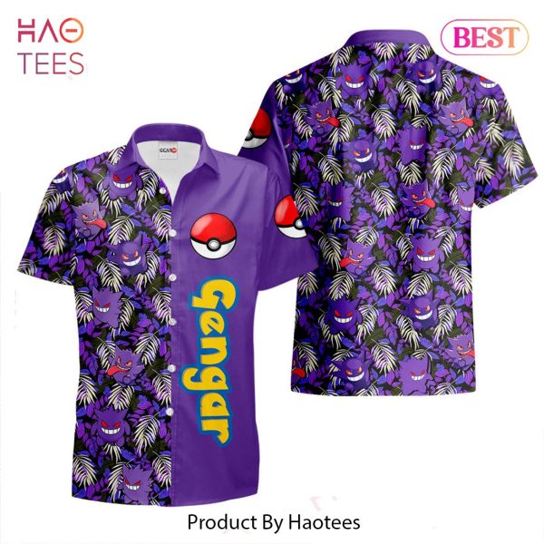 Gengar Hawaiian Shirts Custom Anime Merch Clothes for Men Women