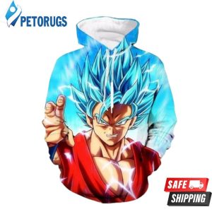 Goku Super Saiyan God Blue Power 3D Hoodie