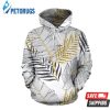 Gold Glitter Tropical Palm Leaves 3D Hoodie