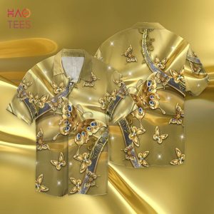 Golden Butterflies Hawaiian Shirt