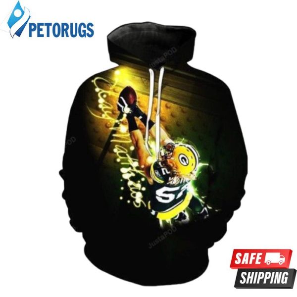 Green Bay Packers Awesome Black And Pered Custom Green Bay Packers Graphic 3D Hoodie