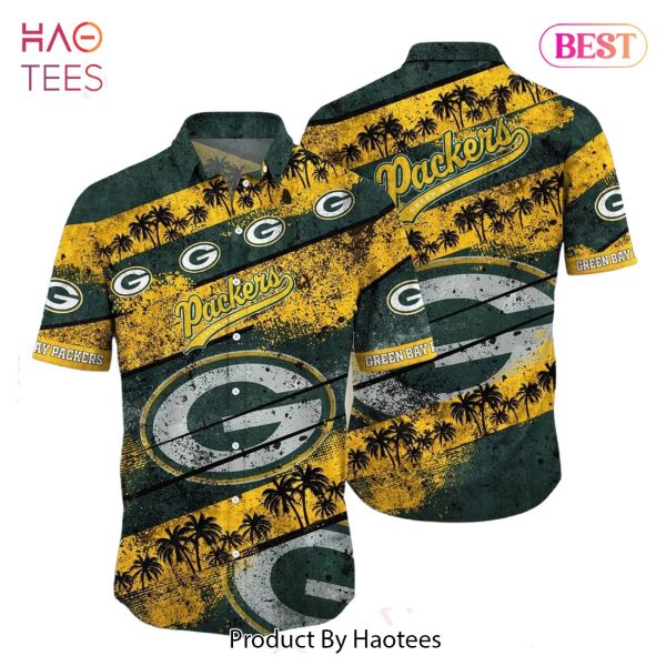 Green Bay Packers Nfl Hawaiian Shirt Graphic Tropical Pattern Short Sleeve Summer For Fans