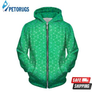 Green Cosmic Stargrid Up 3D Hoodie