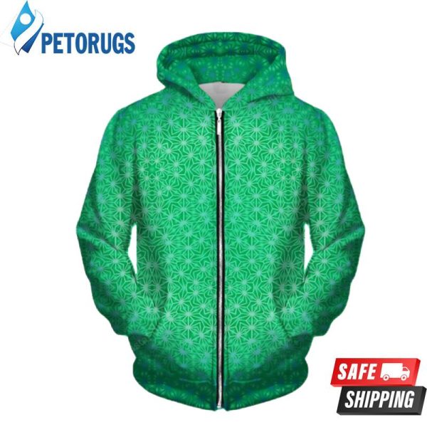 Green Cosmic Stargrid Up 3D Hoodie