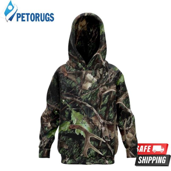 Green Hunting Camo Kids 3D Hoodie