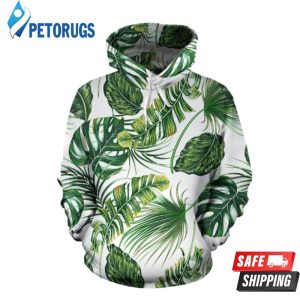 Green Pattern Tropical Palm Leaves 3D Hoodie