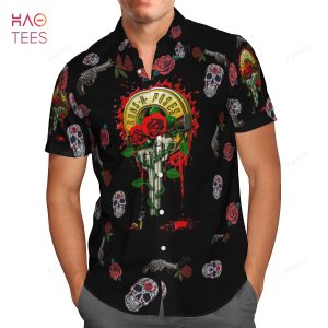 Guns N’ Roses Skull Gun Rose AOP Hawaiian Shirt