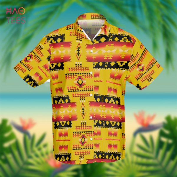 HOT Yellow Tribes Pattern Native American Hawaiian Shirt 3D