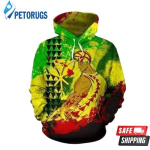 Hawaii King Kamehameha Kanaka And Pered Custom Lineman Graphic 3D Hoodie