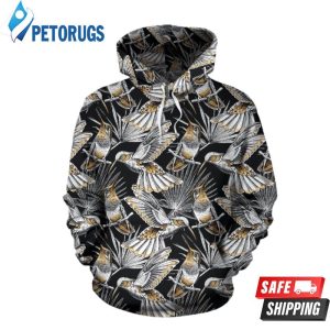 Hummingbird Gold Themed 3D Hoodie