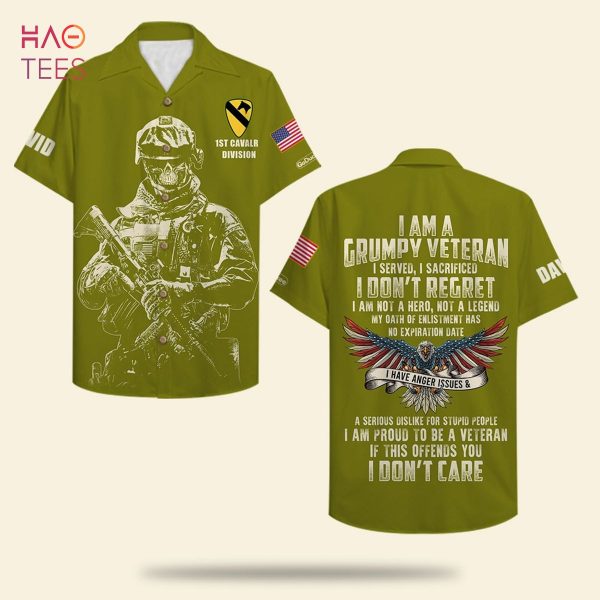 I Am A Grumpy Veteran Personalized Veteran Hawaiian Shirt