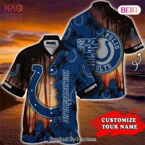 Indianapolis Colts Hawaiian Shirt tropical island personalized