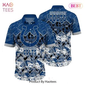 Indianapolis Colts NFL Hawaiian Shirt Graphic Tropical Pattern 3D Printed Beach Shirt Summer Gift For Fan