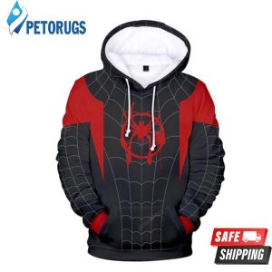 Into The Spider Verse Miles Morales Cosplay Costume 3D Hoodie