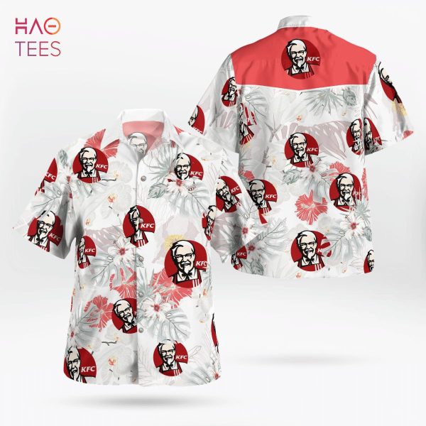 KFC Fast Food  All Over Print 3D Flowery Aloha Summer Beach Hawaiian Shirt