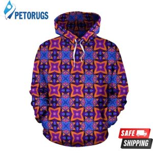 Kaleidoscope Purple Orange 3D Hoodie