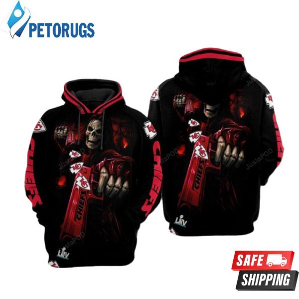 Kansas City Chiefs Nfl Football Skull Guns Black Kansas City Chiefs Kansas City Chiefs 3D Hoodie