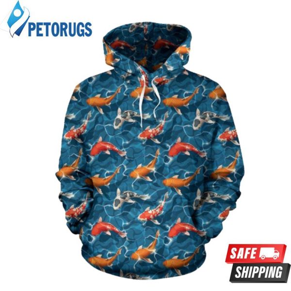 Koi Carp Water Themed 3D Hoodie