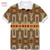 Light Brown Tribe Design Native American Polo T-Shirt 3D