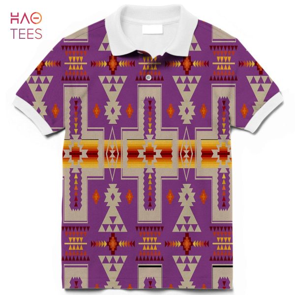 Light Purple Tribe Design Native American Polo Hawaii 3D