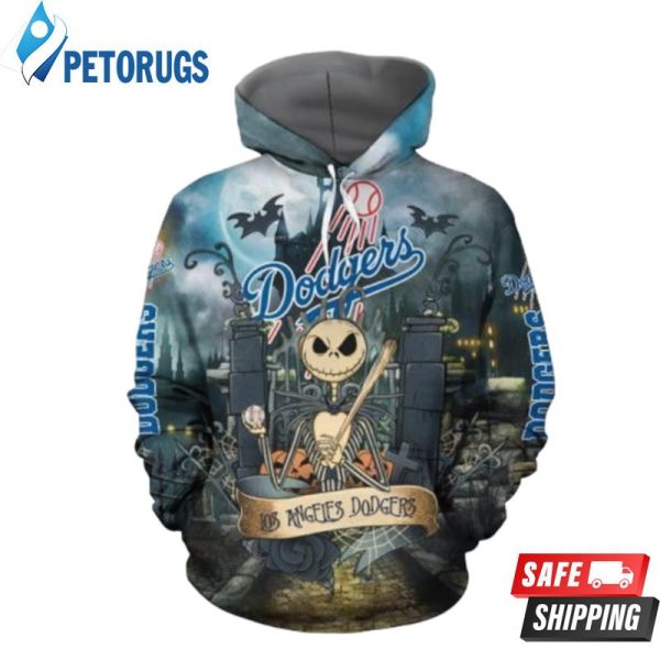 Los Angeles Dodgers With Jack Skellington 3D Hoodie