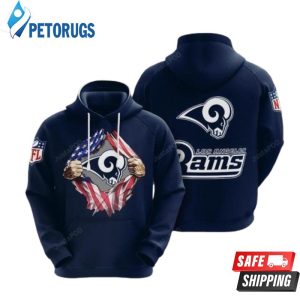 Los Angeles Rams Nfl American Ripped 3D Hoodie