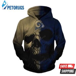 Los Angeles Rams Skull And Pered Custom Los Angeles Rams Graphic 3D Hoodie