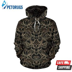 Lotus Gold Mandala Themed 3D Hoodie