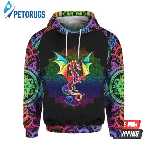 Mandala Colorful Dragon Men And Women Mandala Colorful Dragon Mandala Colorful Dragon 3D Hoodie