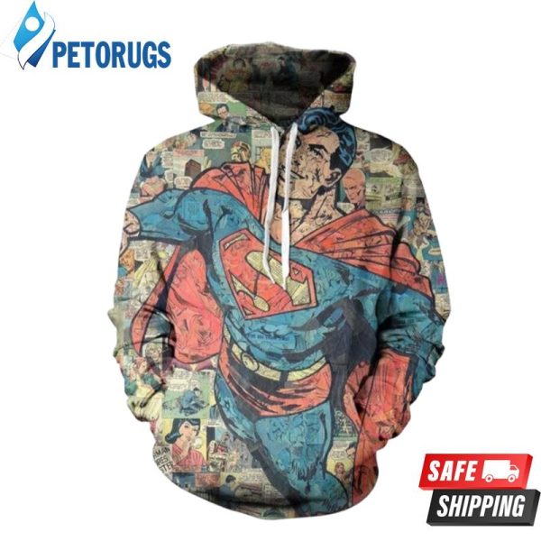 Manga Superman Clark Kent 3D Hoodie