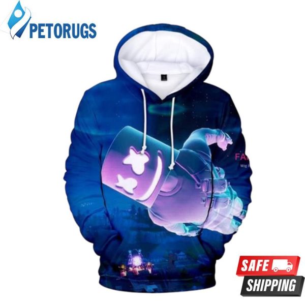 Marshmello Dark Blue 3D Hoodie