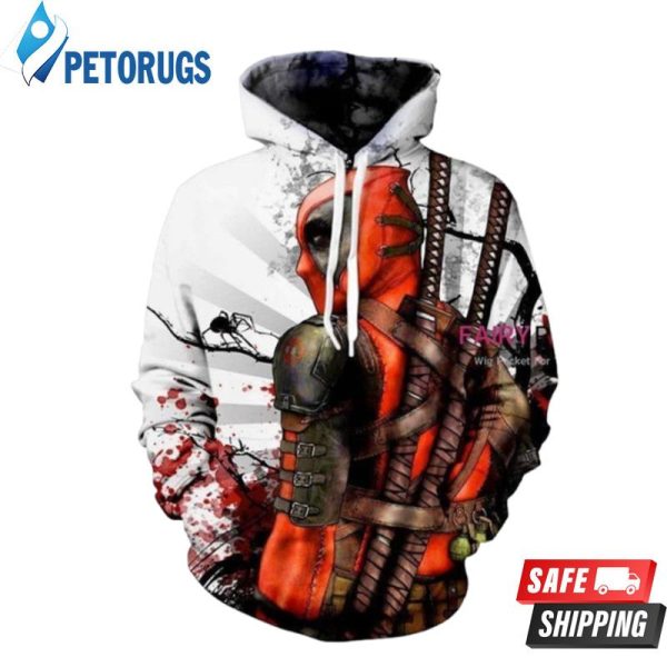 Marvel Hero Deadpool Wade Winston Wilson White 3D Hoodie